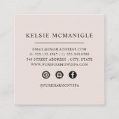 Carte De Visite Carré Boughs floraux peints élégamment | Noir (Dos)