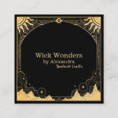 Carte De Visite Carré Bougie céleste noire et or (Devant)