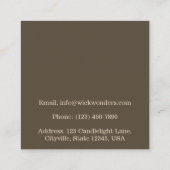 Carte De Visite Carré Bougie d'apothecaire classique minimale (Dos)