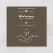 Carte De Visite Carré Bougie d'apothecaire classique minimale (Devant)