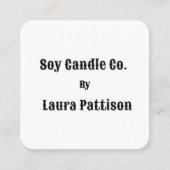 Carte De Visite Carré Bougie entreprise ajouter nom société site interne (Devant)