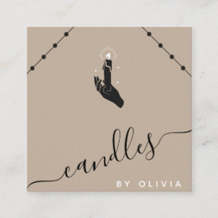 Carte De Visite Carré Bougies artisanales Artisanat Chic Boho Social Med