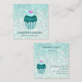 Carte De Visite Carré Bouilloire de luxe moderne cupcake maison boulange (Devant / Derrière)