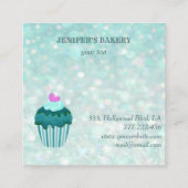 Carte De Visite Carré Bouilloire de luxe moderne cupcake maison boulange (Dos)