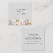 Carte De Visite Carré Boulangerie à aquarelle Chef Baker Outils (Devant / Derrière)