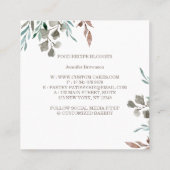 Carte De Visite Carré boulangerie Boho Chic Food Maker (Dos)