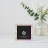 Carte De Visite Carré Boulangerie Chef Whisk Logo Rose Parties scintilla (Debout devant)