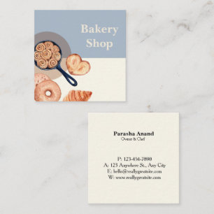 Carte De Visite Carré Boulangerie d'aquarelle