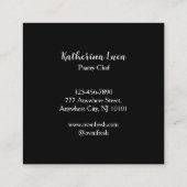 Carte De Visite Carré Boulangerie de cupcake noir blanc (Dos)