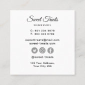 Carte De Visite Carré Boulangerie de friandises (Dos)