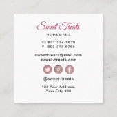 Carte De Visite Carré Boulangerie de friandises (Dos)