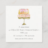 Carte De Visite Carré Boulangerie de gâteau couleur pastel minimum (Dos)