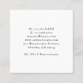 Carte De Visite Carré Boulangerie de mélange d'aquarelle florale Baker (Dos)