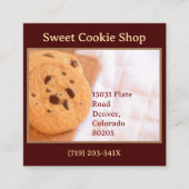 Carte De Visite Carré Boulangerie Magasin Baker Cookie (Devant)