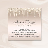 Carte De Visite Carré Boulangerie Mariage Gâteau Parties scintillant or