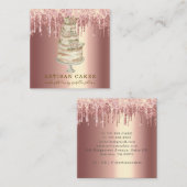 Carte De Visite Carré Boulangerie Pâtisserie Chef Parties scintillant  R (Devant / Derrière)