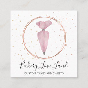 Carte De Visite Carré Boulangerie Pâtisserie Pâtisserie Sac à crème