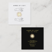 Carte De Visite Carré Boule de mains curative d'énergie de *~* de (Devant / Derrière)