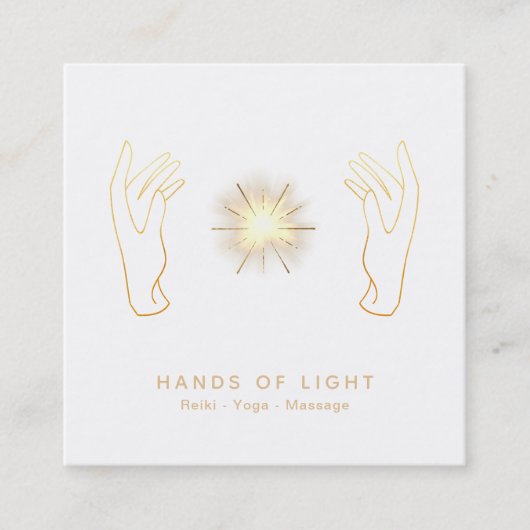 Carte De Visite Carré Boule de mains curative d'énergie de *~* de (Devant)