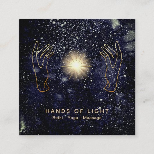 Carte De Visite Carré Boule de mains curative d'énergie de *~* de marine (Devant)