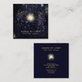 Carte De Visite Carré Boule de mains curative d'énergie de *~* de marine (Devant / Derrière)