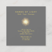 Carte De Visite Carré Boule de mains curative d'énergie de *~* Reiki (Dos)