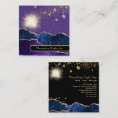 Carte De Visite Carré *~* Boule d'énergie Agate Lumière Purple Or (Devant / Derrière)