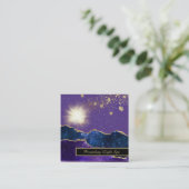 Carte De Visite Carré *~* Boule d'énergie Agate Lumière Purple Or (Debout devant)