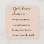 Carte De Visite Carré Boule Disco | Boho Florals | Esthétique (Dos)