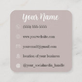 Carte De Visite Carré Boule Disco | Fleurs Boho (Dos)