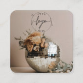 Carte De Visite Carré Boule Disco | Fleurs | Esthétique (Devant)