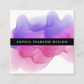 Carte De Visite Carré Boulot d'aquarelle Magenta moderne (Devant)