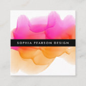 Carte De Visite Carré Boulot d'aquarelle moderne (Devant)