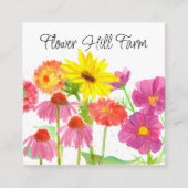 Carte De Visite Carré Bouquet de ferme à fleurs coupées fraîches (Devant)