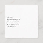 Carte De Visite Carré Bouquet de fleurs Boho et Dreamcatcher (Dos)