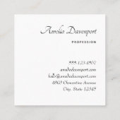 Carte De Visite Carré Bouquet de fleurs en rose orange et bleu Boho (Dos)