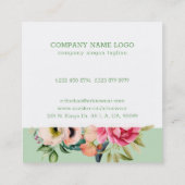 Carte De Visite Carré Bouquet de la frontière de fleurs Boho (Dos)