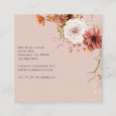 Carte De Visite Carré Bouquet Floral Boho Watercolor (Dos)