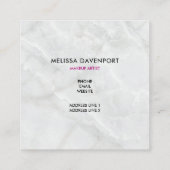 Carte De Visite Carré Bouquet floral rose et blanc moderne (Dos)