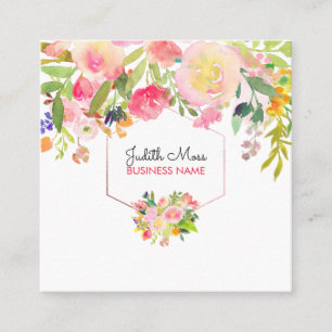 Carte De Visite Carré Bouquet PixDezines Floral Aquarelle/Printemps
