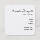 Carte De Visite Carré Bouquet rose et rose blanche (Dos)