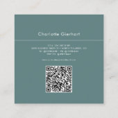 Carte De Visite Carré Bourgogne Floral QR Code Vert Floriste (Dos)