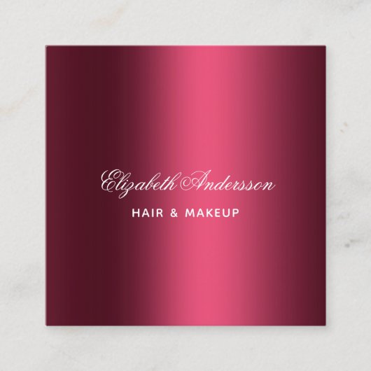 Carte De Visite Carré Bourgogne photo qr code nom élégant script (Devant)