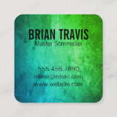 Carte De Visite Carré Bouteille de vin Chic Green Rustic Arrière - plan (Dos)