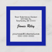 Carte De Visite Carré Bouteilles d'eau et boue de mesure de bande (Dos)