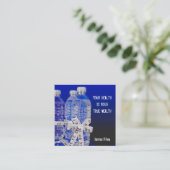 Carte De Visite Carré Bouteilles d'eau et boue de mesure de bande (Debout devant)