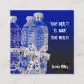 Carte De Visite Carré Bouteilles d'eau et boue de mesure de bande (Devant)