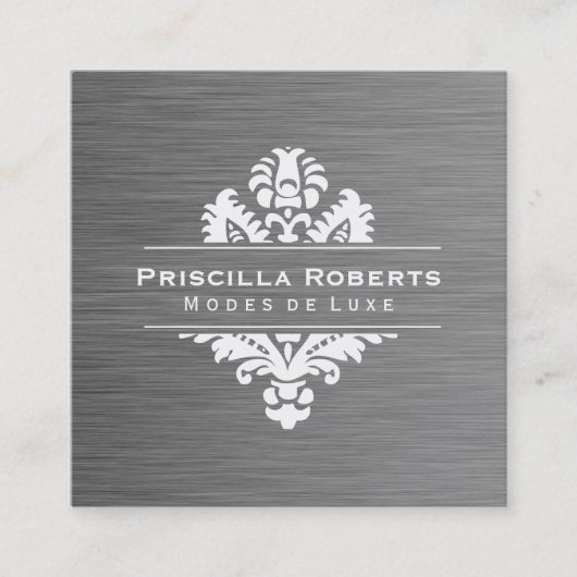 Carte De Visite Carré Boutique Acier Moderne Luxe Ornat Élément (Devant)