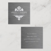 Carte De Visite Carré Boutique Acier Moderne Luxe Ornat Élément (Devant / Derrière)