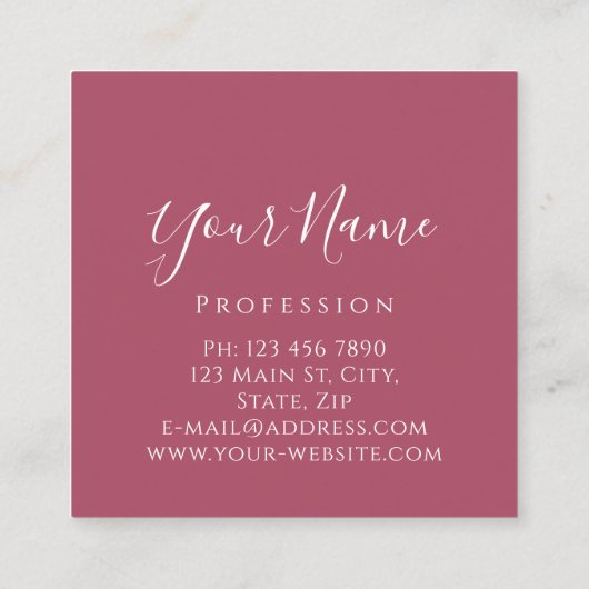 Carte De Visite Carré Boutique Argent. Rose d'extension Lashes gris (Dos)